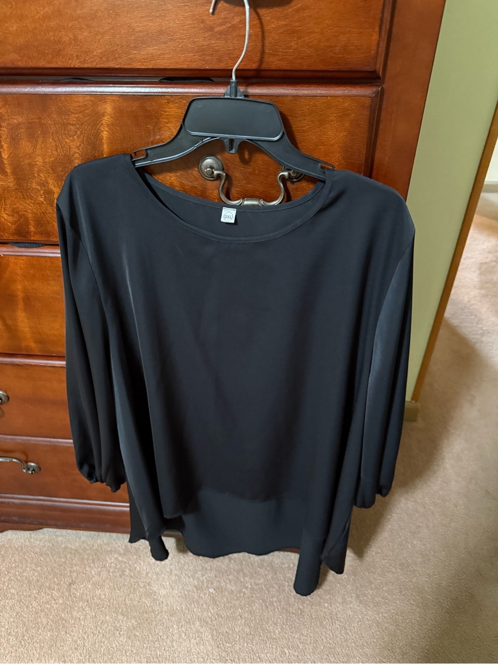 Classic Black Women’s High-Low Blouse - Relaxed Fit